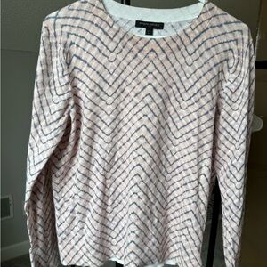 Banana Republic Pink and White Patterned Sweater